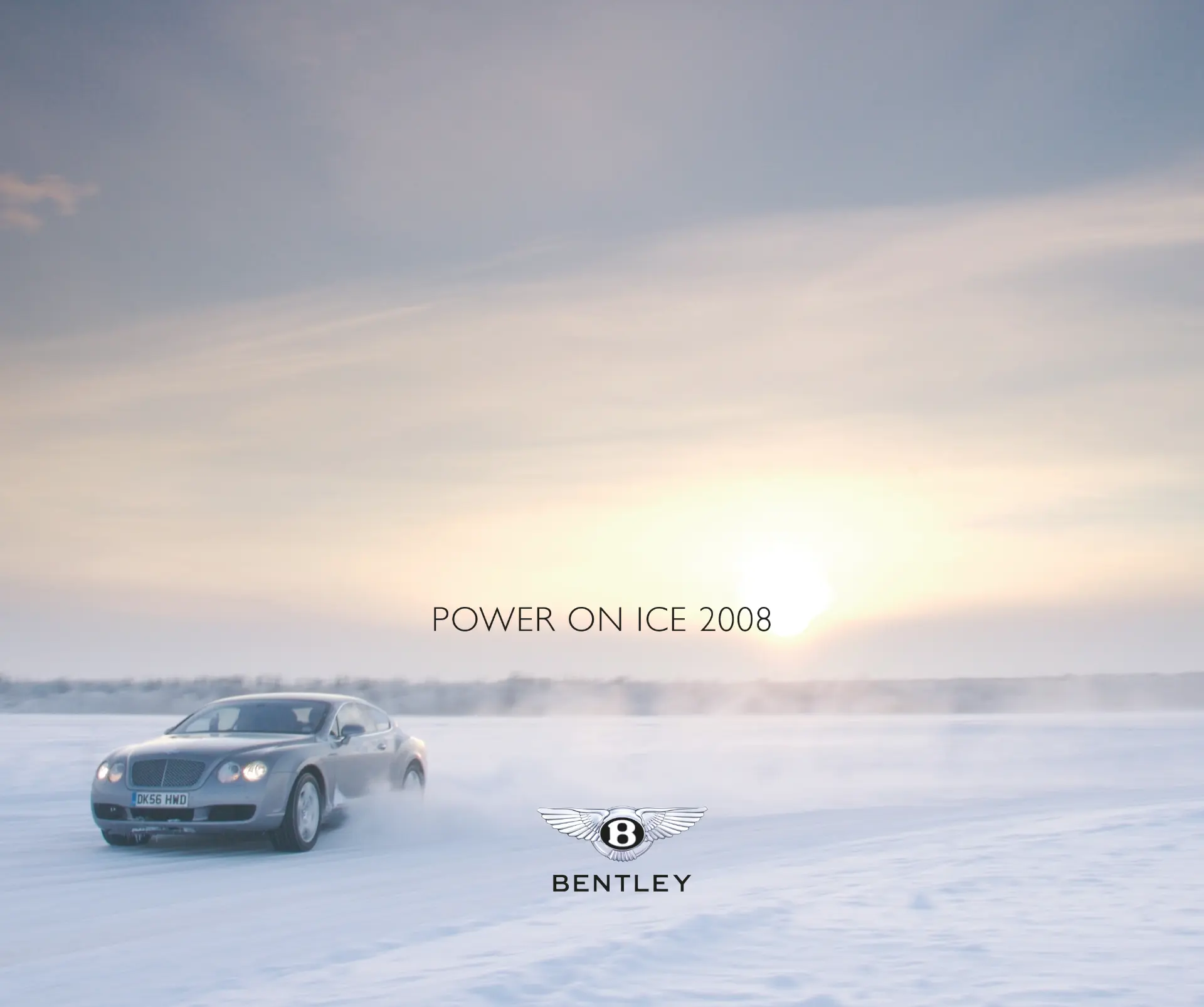 Titelseite Power on Ice 2008 mit Bentley auf Schneefläche