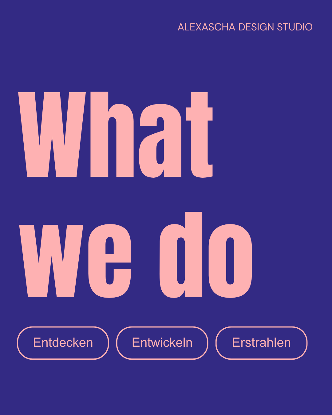 Titelmotiv What we do mit kondensierter Typografie