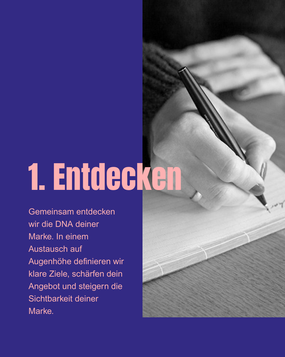Seite 1. Entdecken mit schreibender Hand